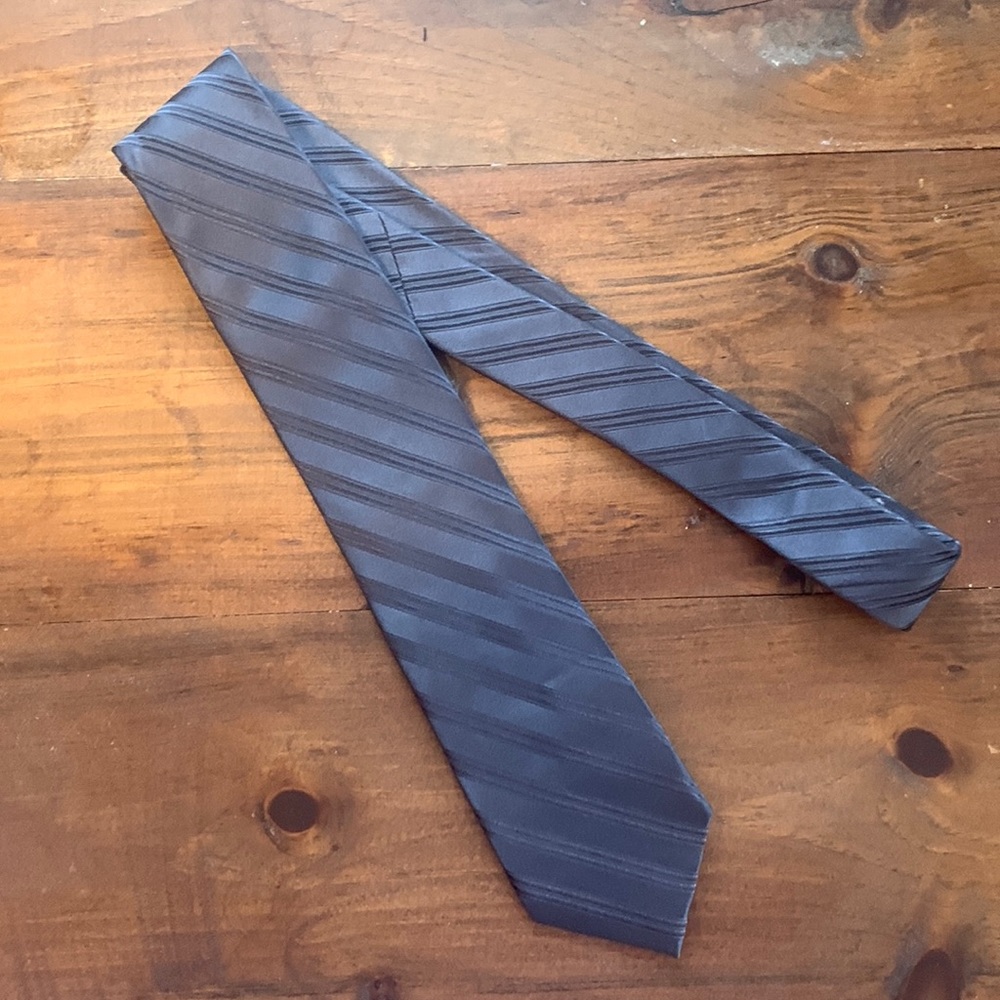 Claiborne Gray Striped Tie